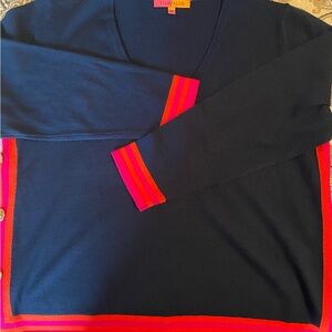 Vilagallo Blue and Pink V-Neck Sweater